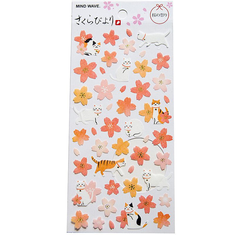 Romantiske Cherry Blossoms Diy-klistremerker Dekorativ Scrapbooking Dagbok Album Stick Label Dekor Craft