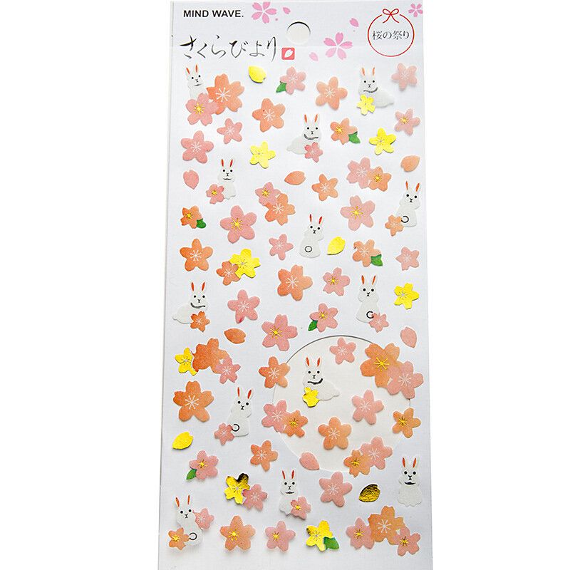 Romantiske Cherry Blossoms Diy-klistremerker Dekorativ Scrapbooking Dagbok Album Stick Label Dekor Craft