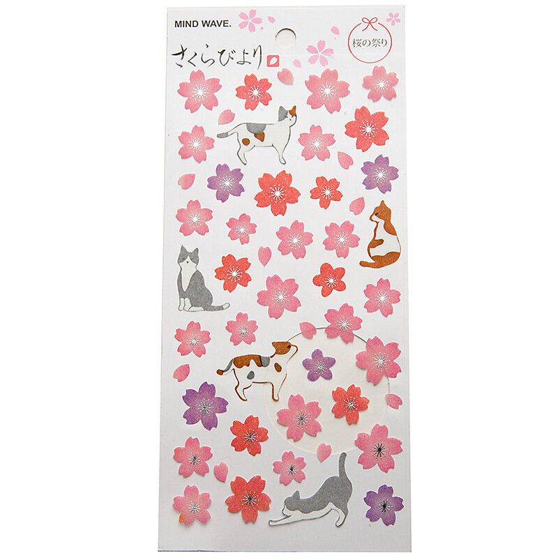 Romantiske Cherry Blossoms Diy-klistremerker Dekorativ Scrapbooking Dagbok Album Stick Label Dekor Craft