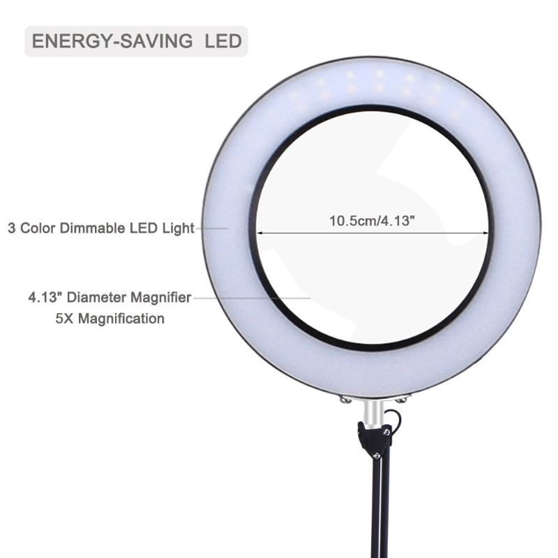 Usb Led-forstørrelsesglass 3 Farger Opplyst Forstørrelsesglass Lampe Lupp Lesing/omarbeiding/lodding