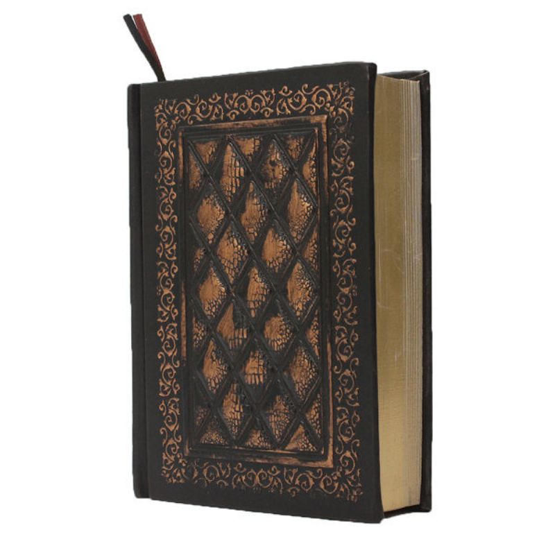 Vintage Classic Black Golden Plaid Faux Syntetisk Innrammet Håndlaget Notebook Dagbok Journal