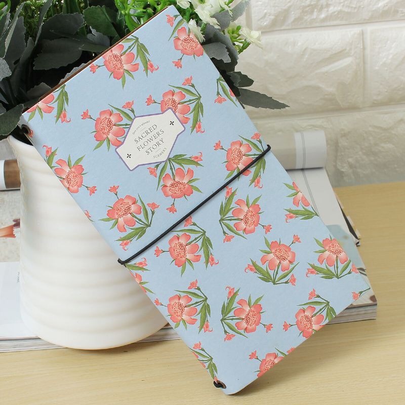 Vintage Countryside Blomstermønster Spenne Notebook Journal Dagbok Skole Kontorrekvisita