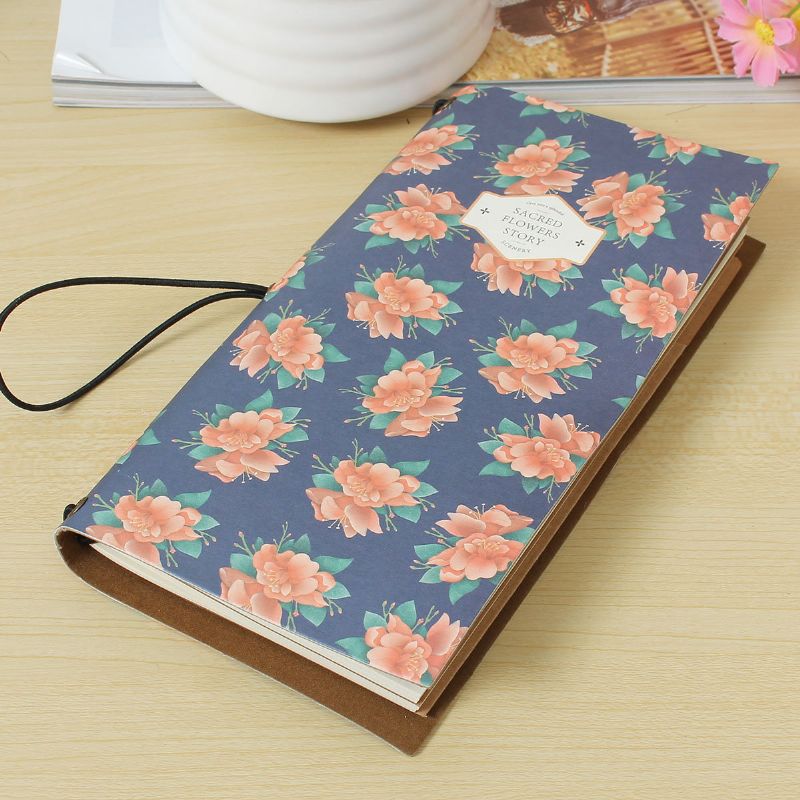 Vintage Countryside Blomstermønster Spenne Notebook Journal Dagbok Skole Kontorrekvisita