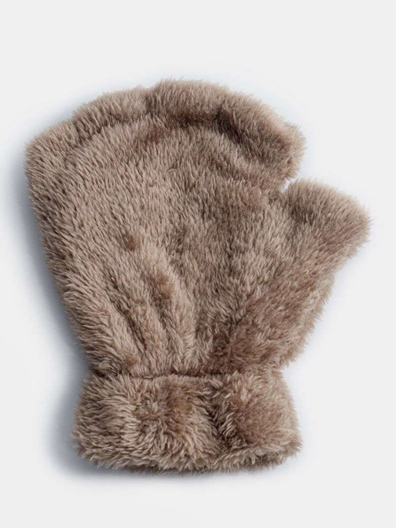 Cat Claw Gloves Varme Plysjhansker Med Halvfinger