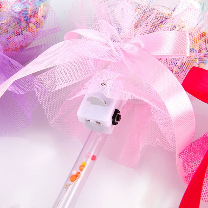 10 Stk Rund Bobo Ball Magic Stick Med Fairy Bow Glow Wand Med 3 Lysmoduser For Fest Juledekorasjon