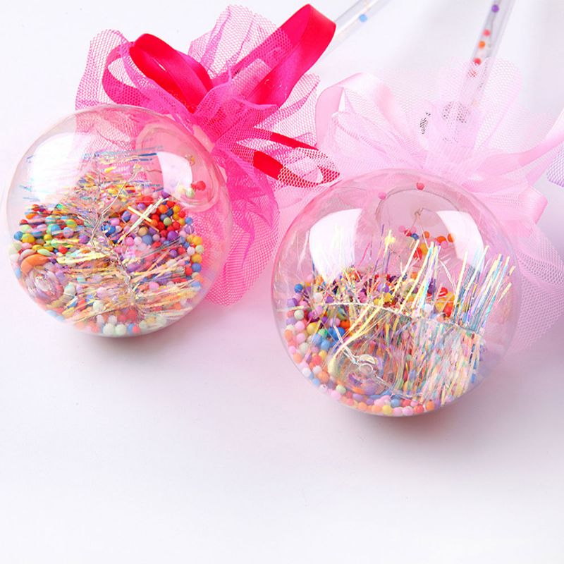 10 Stk Rund Bobo Ball Magic Stick Med Fairy Bow Glow Wand Med 3 Lysmoduser For Fest Juledekorasjon