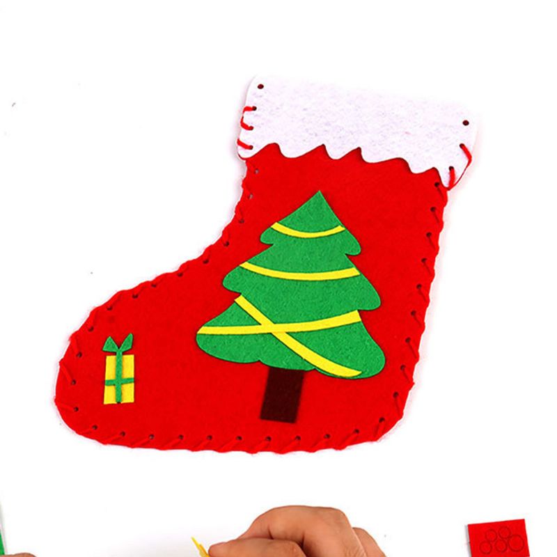 5 Stk-sett Håndlagde Julestrømper Diy Craft Juletre Santa Snowman Elgstrømper For Barn Utdanning Og Juledekorasjon