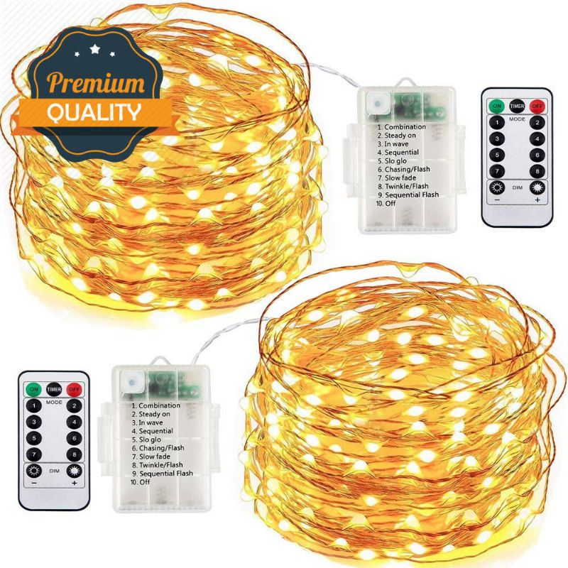 5m 10m Led Twinkle Light Utendørs Innendørs Fairy String Christmas Diy Aa Batteridrevet Vanntett Trådløs Fjernkontroll