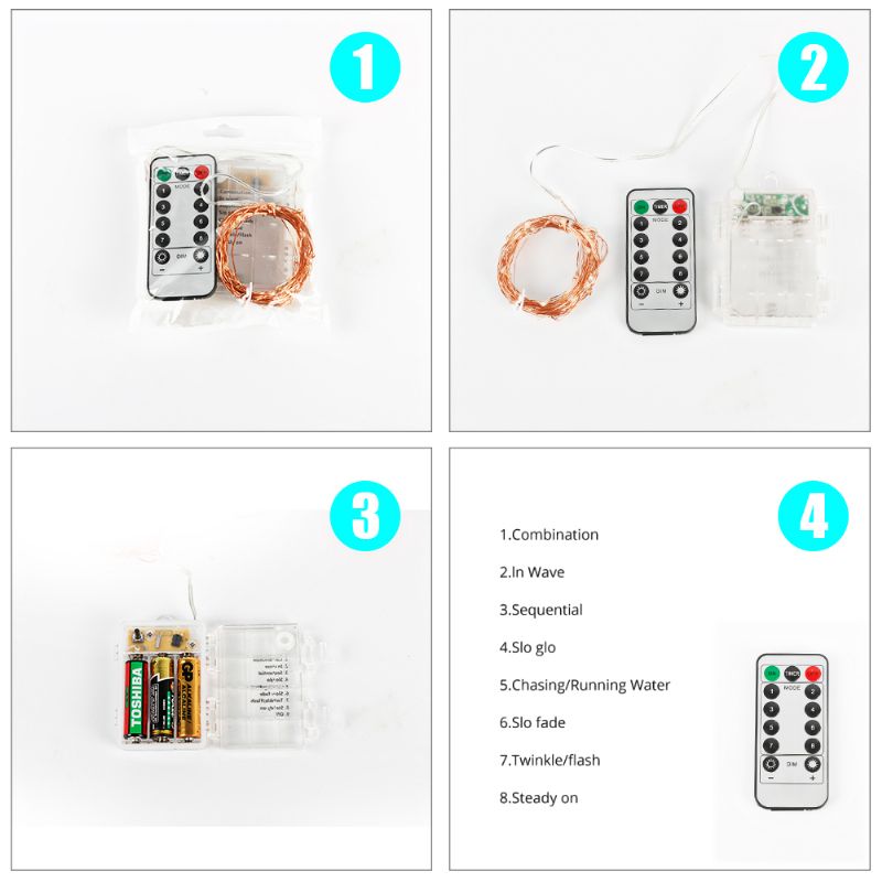 5m 10m Led Twinkle Light Utendørs Innendørs Fairy String Christmas Diy Aa Batteridrevet Vanntett Trådløs Fjernkontroll