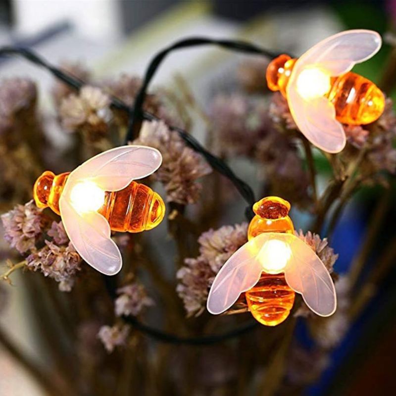 7m 50leds Christmas Bee Shape Light Solcelledrevet Utendørs Dekorativ Belysning Vanntett