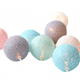 Dekorativ Led Cotton Ball Lampestreng Barneromsdekorasjoner Lys Nydelige Fe Lys Julelys