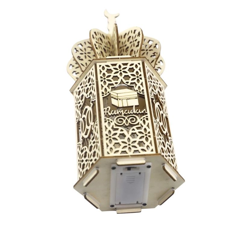 Holiday Castle Palace Dekor Lampe Led Wooden Ramadan Håndverk