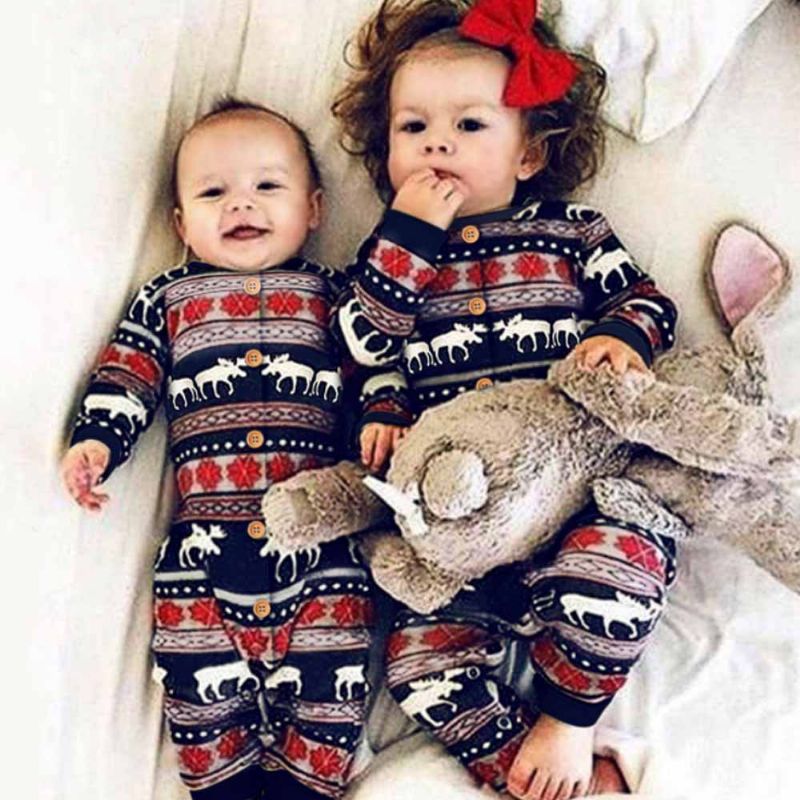 Jul Bodysuit For Baby Long-sleeve Cardigan Jumpsuits Med Klassisk Rund Krage Og Ribbestrikkede Mansjetter For Gutter Og Jenter