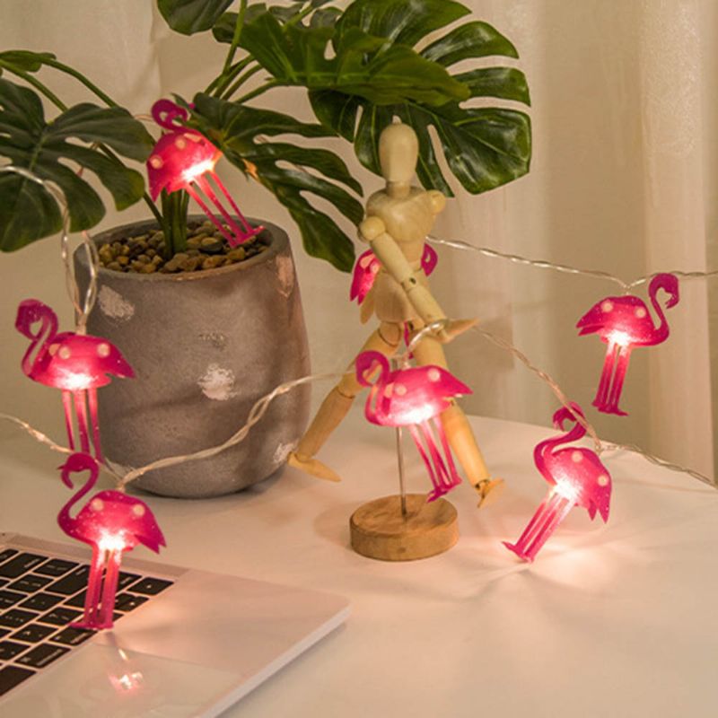 Litterær Flamingo Julelys Nattlampe For Festivaldekorasjon Vanntett Led-lysstreng For Innendørs Eller Utendørs Dekorasjon Batteristrømforsyning