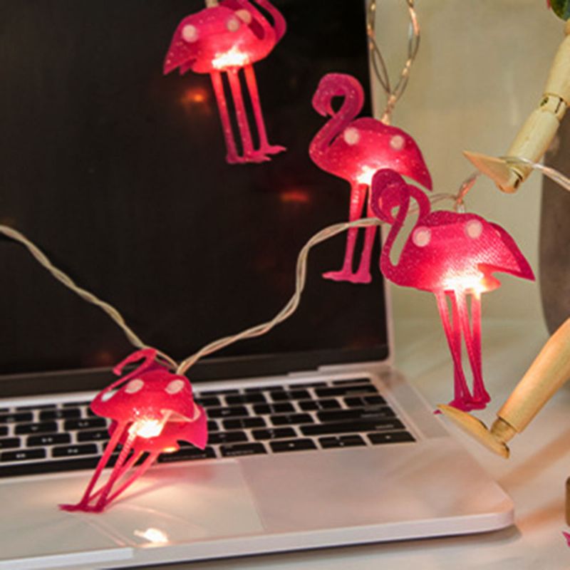 Litterær Flamingo Julelys Nattlampe For Festivaldekorasjon Vanntett Led-lysstreng For Innendørs Eller Utendørs Dekorasjon Batteristrømforsyning