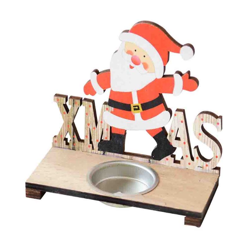 Lysestake Nordic Ins Wooden Snowman Elk Julelysestake Ferie Hjemmeinnredning Julepynt