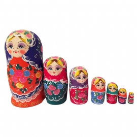 Matryoshka-dukker Hekkende Stabling Russiske Treleker Med Blomsterpynt Håndmalt Tre Suvenir Folkekunsthåndverk