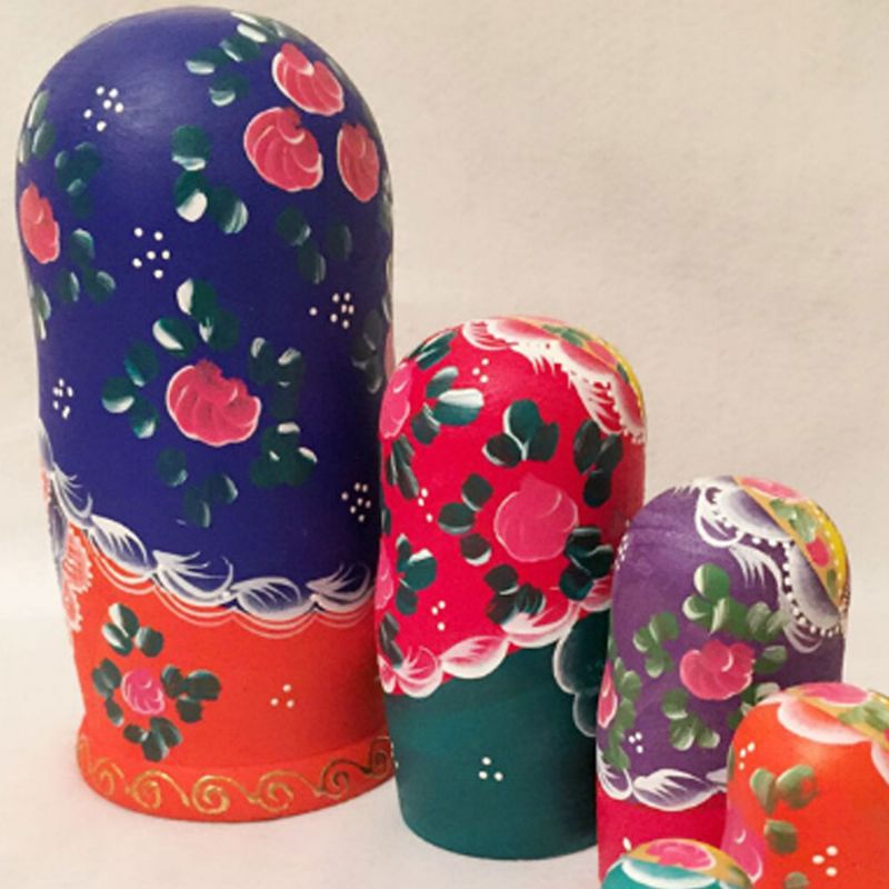 Matryoshka-dukker Hekkende Stabling Russiske Treleker Med Blomsterpynt Håndmalt Tre Suvenir Folkekunsthåndverk