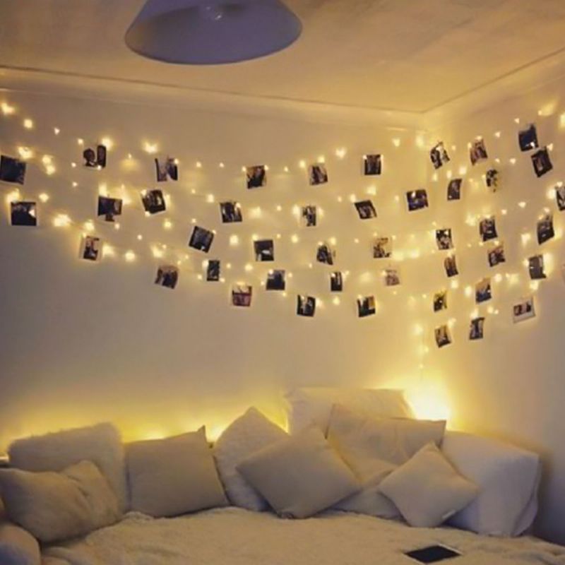 Photo Clip String Light 10m 100 Leds For Opphenging Av Bilder Med Tre Lysmoduser For Festivaljulspynt Fest Bryllup Hjem