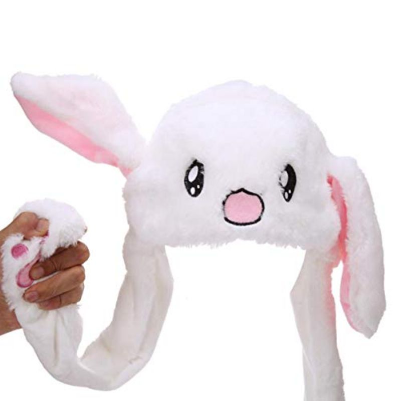 Rabbit Hat Øre Moving Jumping Hat Funny Bunny Plush Hat Cap Cosplay Christmas Party Holiday Hat