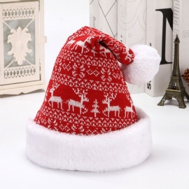 Rm328 Snowflake Fawn Strikket Ullflanell Julelue Vinterlue For Voksne Dekorasjon