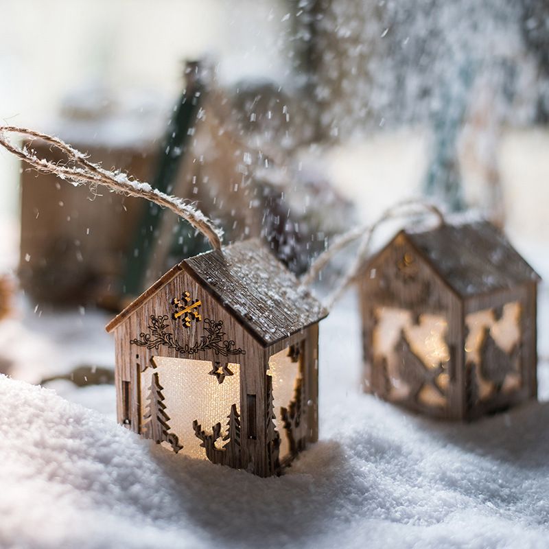 Snow House Lights Christmas Ttree Ornaments Holiday Atmosphere Party Light Ball Pendant Night