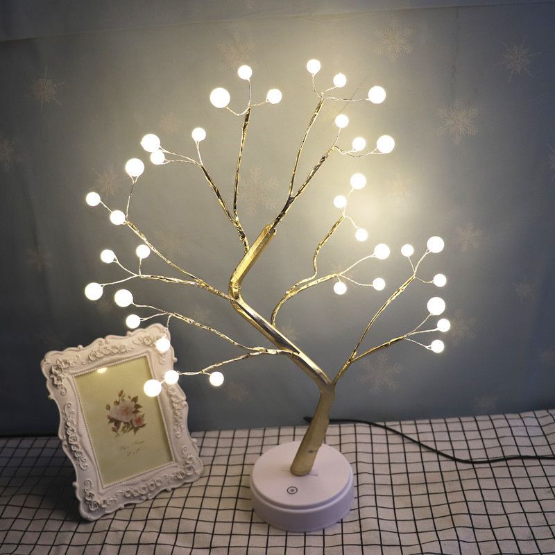 Usb Type Firefly Tree Light Decoration Night Med Avtakbar Base Batteriboks