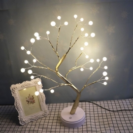 Usb Type Firefly Tree Light Decoration Night Med Avtakbar Base Batteriboks